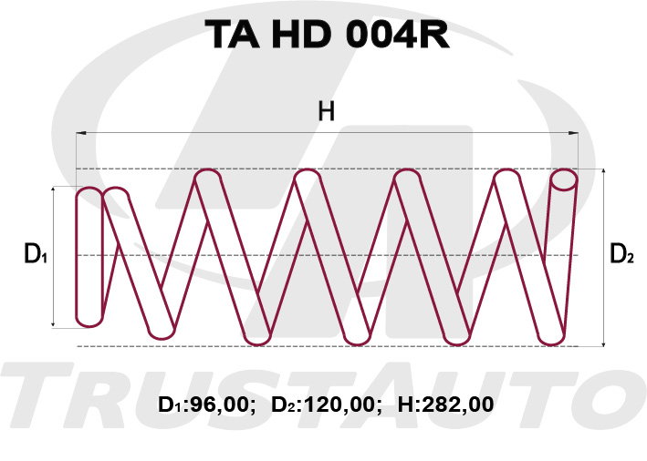 ПРУЖИНА ПОДВЕСКИ TRUSTAUTO TAHD004R