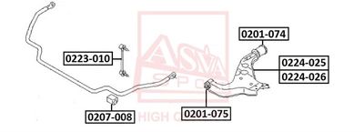 РЫЧАГ ПОДВЕСКИ ASVA 0201074