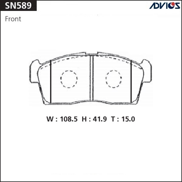 КОЛОДКИ ТОРМОЗНЫЕ ДИСКОВЫЕ ADVICS SN589