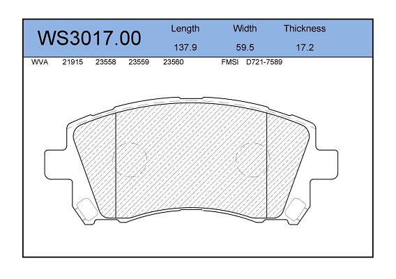 КОЛОДКИ ТОРМОЗНЫЕ ДИСКОВЫЕ JEENICE WS301700