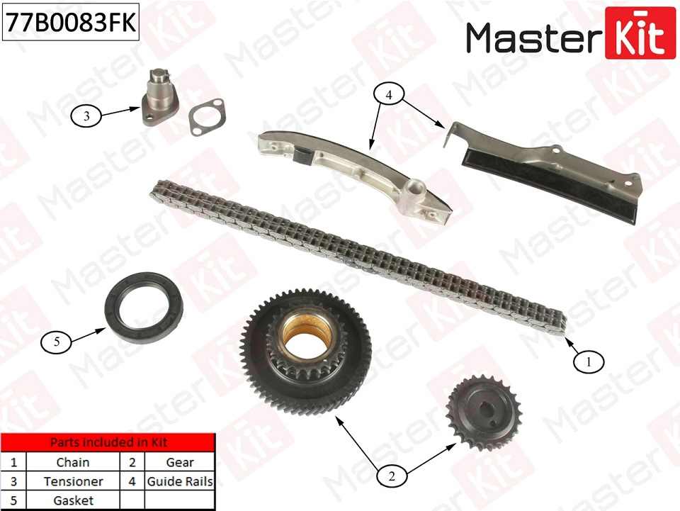 РЕМКОМПЛЕКТ ЦЕПИ ГРМ MASTERKIT 77B0083FK