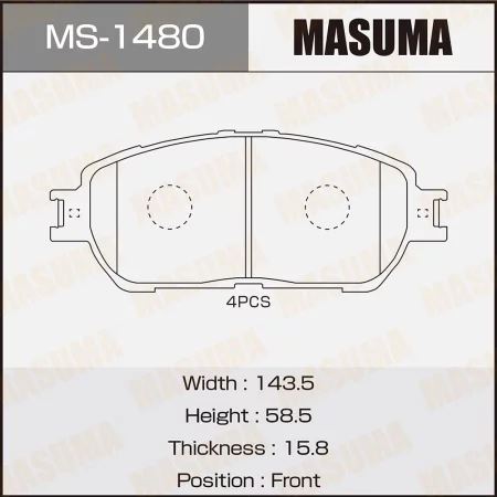 КОЛОДКИ ТОРМОЗНЫЕ ДИСКОВЫЕ MASUMA MS1480
