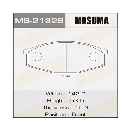 КОЛОДКИ ТОРМОЗНЫЕ ДИСКОВЫЕ MASUMA MS2132