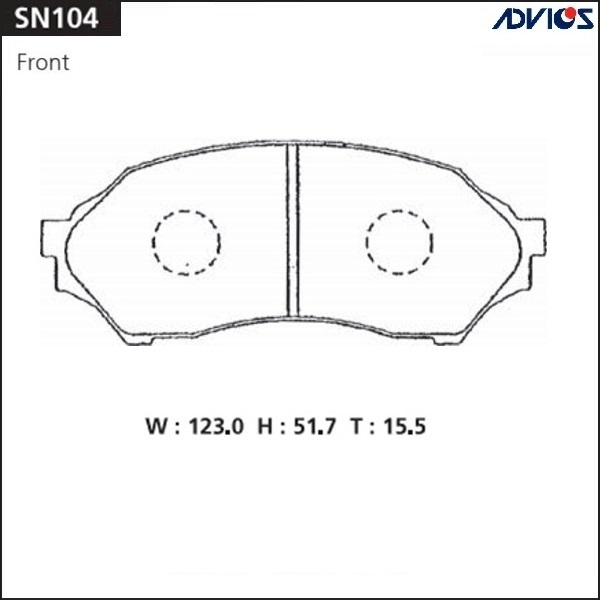 КОЛОДКИ ТОРМОЗНЫЕ ДИСКОВЫЕ ADVICS SN104