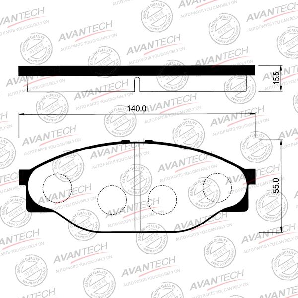 КОЛОДКИ ТОРМОЗНЫЕ ДИСКОВЫЕ AVANTECH AV796