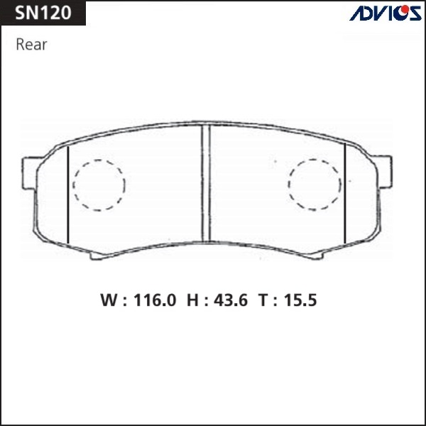 КОЛОДКИ ТОРМОЗНЫЕ ДИСКОВЫЕ ADVICS SN120