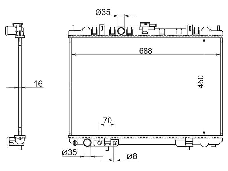 РАДИАТОР СИСТЕМЫ ОХЛАЖДЕНИЯ ДВС SAT NS00071