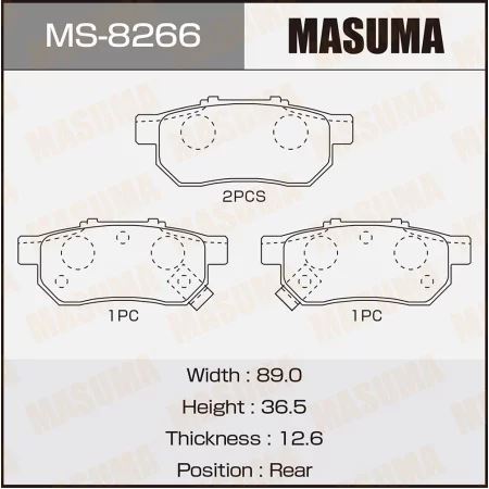 КОЛОДКИ ТОРМОЗНЫЕ ДИСКОВЫЕ MASUMA MS8266