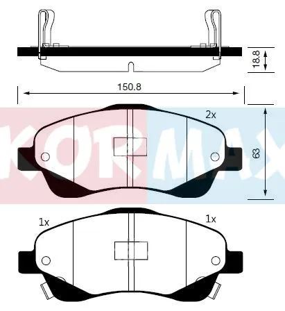 КОЛОДКИ ТОРМОЗНЫЕ ДИСКОВЫЕ KORMAX KBP077