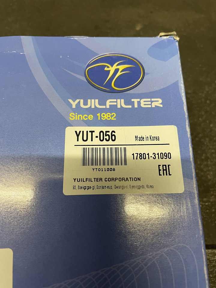 ФИЛЬТР ВОЗДУШНЫЙ YUIL FILTER YUT056