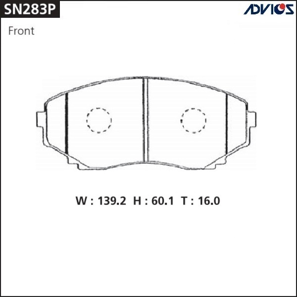 КОЛОДКИ ТОРМОЗНЫЕ ДИСКОВЫЕ ADVICS SN283P