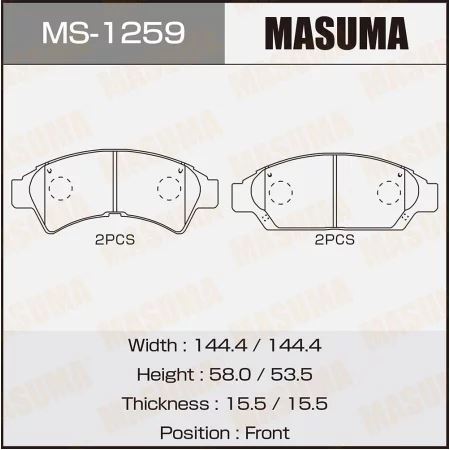 КОЛОДКИ ТОРМОЗНЫЕ ДИСКОВЫЕ MASUMA MS1259