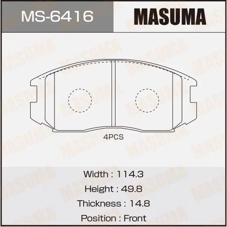 КОЛОДКИ ТОРМОЗНЫЕ ДИСКОВЫЕ MASUMA MS6416