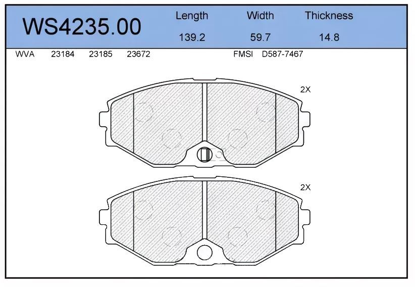 КОЛОДКИ ТОРМОЗНЫЕ ДИСКОВЫЕ JEENICE WS423500