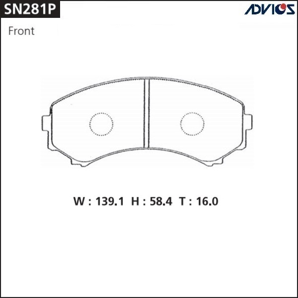 КОЛОДКИ ТОРМОЗНЫЕ ДИСКОВЫЕ ADVICS SN281P