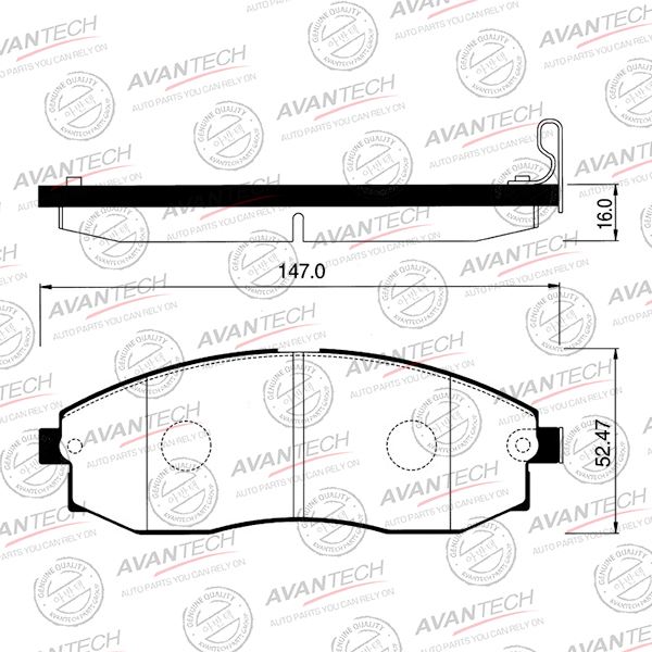 КОЛОДКИ ТОРМОЗНЫЕ ДИСКОВЫЕ AVANTECH AV087