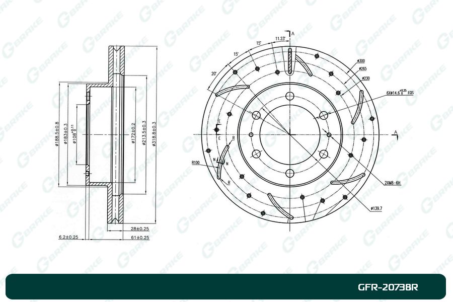 ДИСК ТОРМОЗНОЙ G-BRAKE GFR20738R