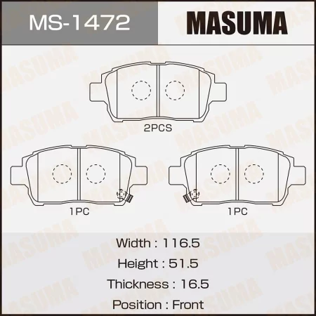 КОЛОДКИ ТОРМОЗНЫЕ ДИСКОВЫЕ MASUMA MS1472