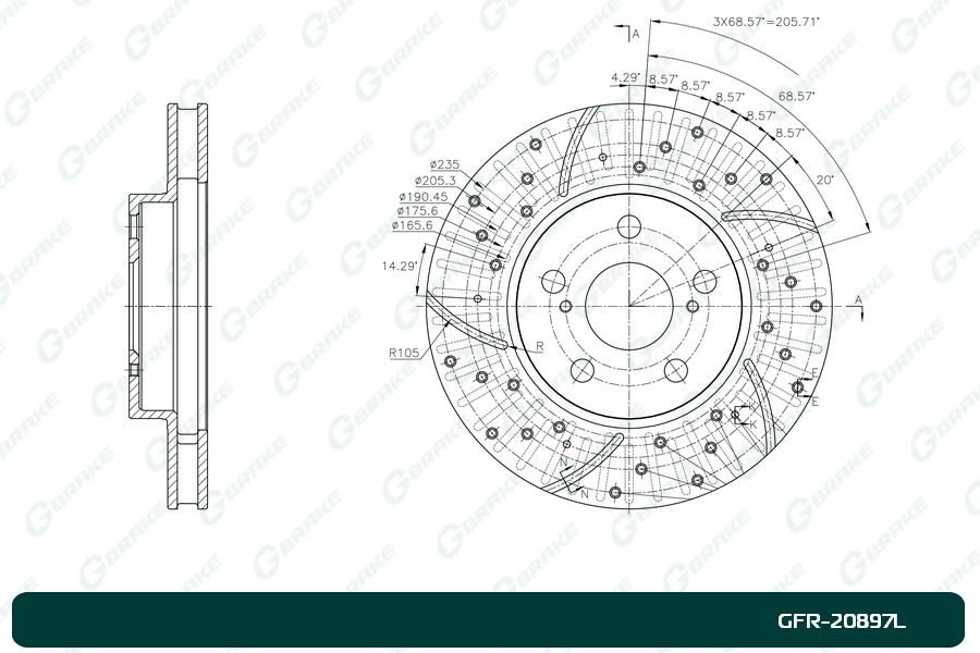 ДИСК ТОРМОЗНОЙ G-BRAKE GFR20897L