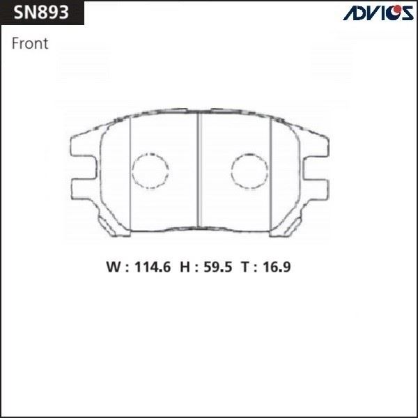 КОЛОДКИ ТОРМОЗНЫЕ ДИСКОВЫЕ ADVICS SN893