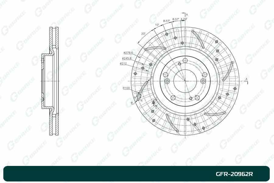 ДИСК ТОРМОЗНОЙ G-BRAKE GFR20962R