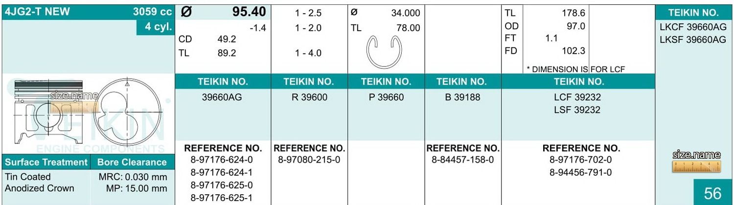 ПОРШЕНЬ ДВС TEIKIN 39660AG050