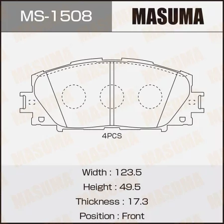КОЛОДКИ ТОРМОЗНЫЕ ДИСКОВЫЕ MASUMA MS1508