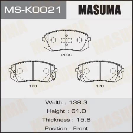КОЛОДКИ ТОРМОЗНЫЕ ДИСКОВЫЕ MASUMA MSK0021