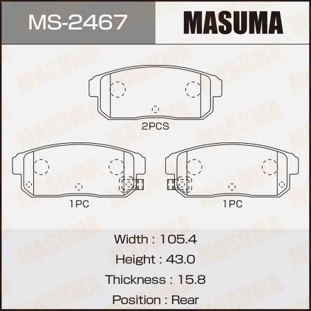 КОЛОДКИ ТОРМОЗНЫЕ ДИСКОВЫЕ MASUMA MS2467