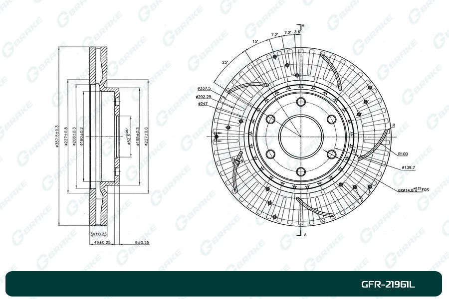 ДИСК ТОРМОЗНОЙ G-BRAKE GFR21961L