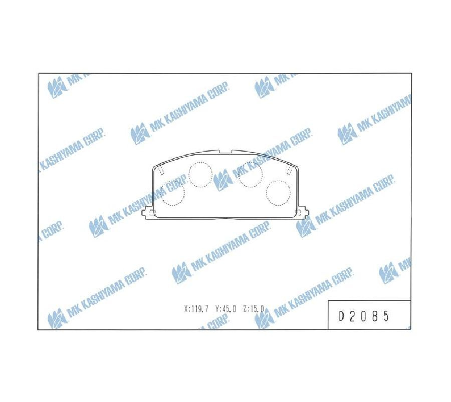 КОЛОДКИ ТОРМОЗНЫЕ ДИСКОВЫЕ KASHIYAMA D2085