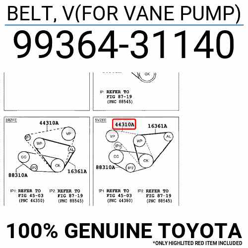 РЕМЕНЬ ПОЛИКЛИНОВЫЙ TOYOTA 9936431140