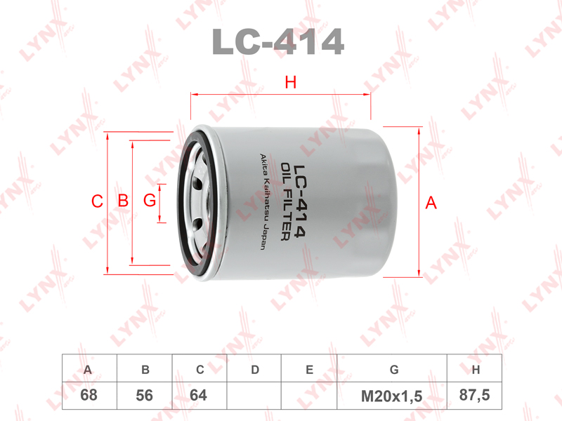 ФИЛЬТР МАСЛЯНЫЙ LYNXauto LC414