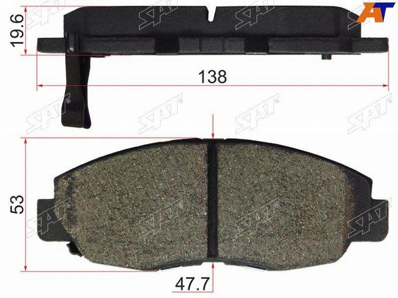 КОЛОДКИ ТОРМОЗНЫЕ ДИСКОВЫЕ SAT ST45022S10020