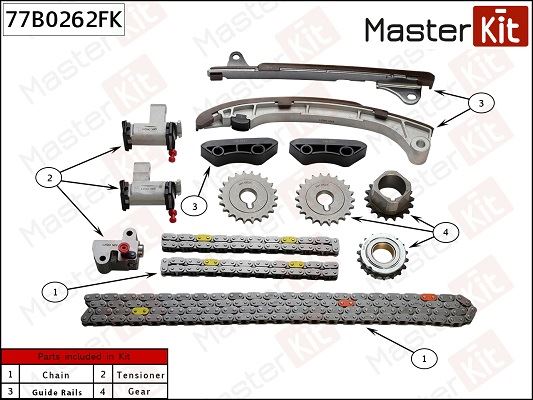 РЕМКОМПЛЕКТ ЦЕПИ ГРМ MASTERKIT 77B0262FK