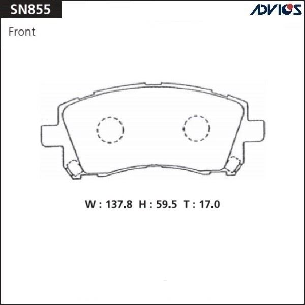 КОЛОДКИ ТОРМОЗНЫЕ ДИСКОВЫЕ ADVICS SN855