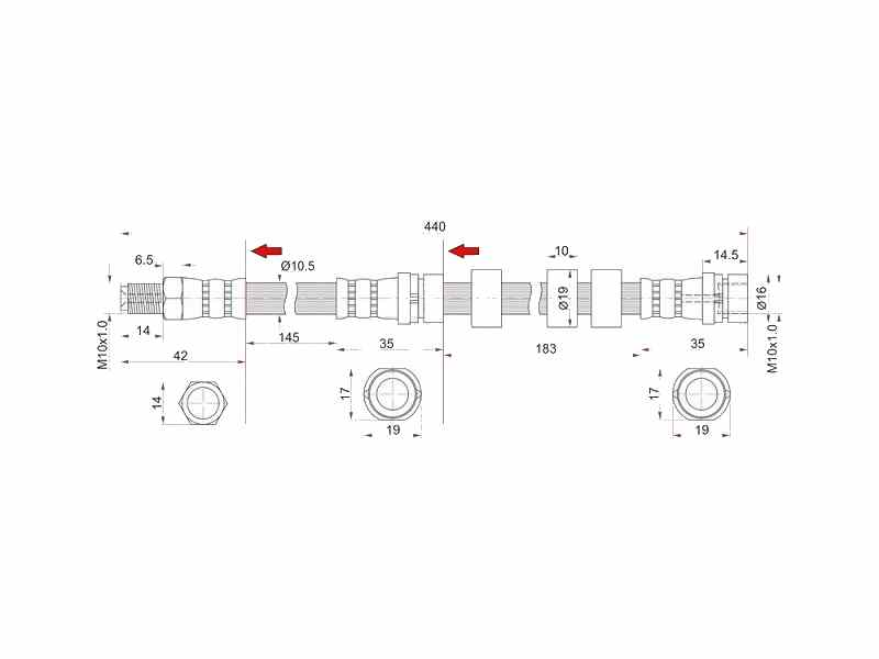 ШЛАНГ ТОРМОЗНОЙ SAT STEC0143980A