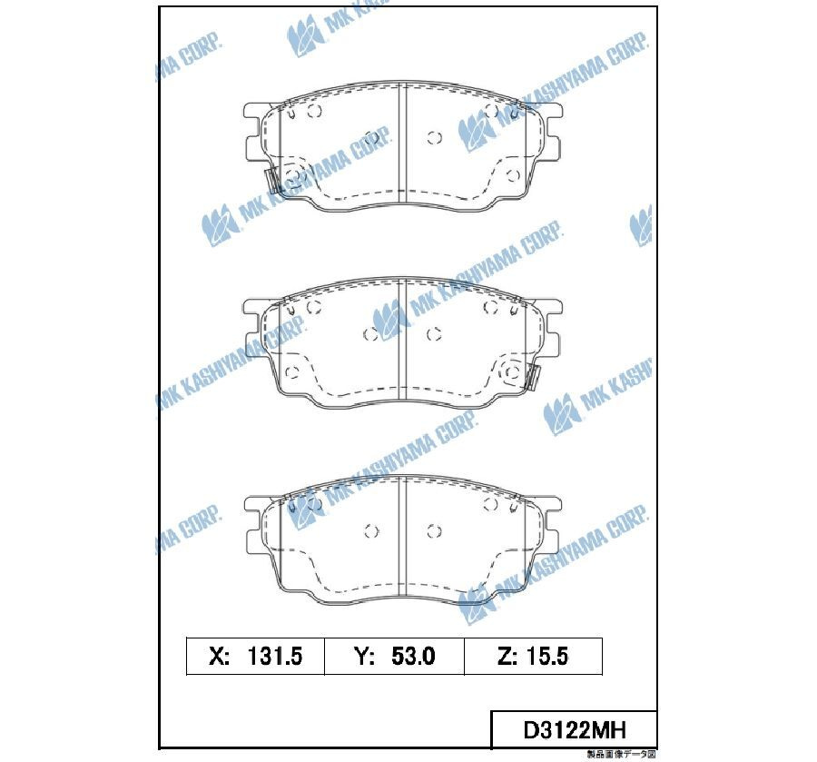 КОЛОДКИ ТОРМОЗНЫЕ ДИСКОВЫЕ KASHIYAMA D3122MH