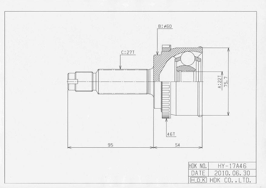 ШРУС ВНЕШНИЙ (НАРУЖНИЙ) HDK HYE017A