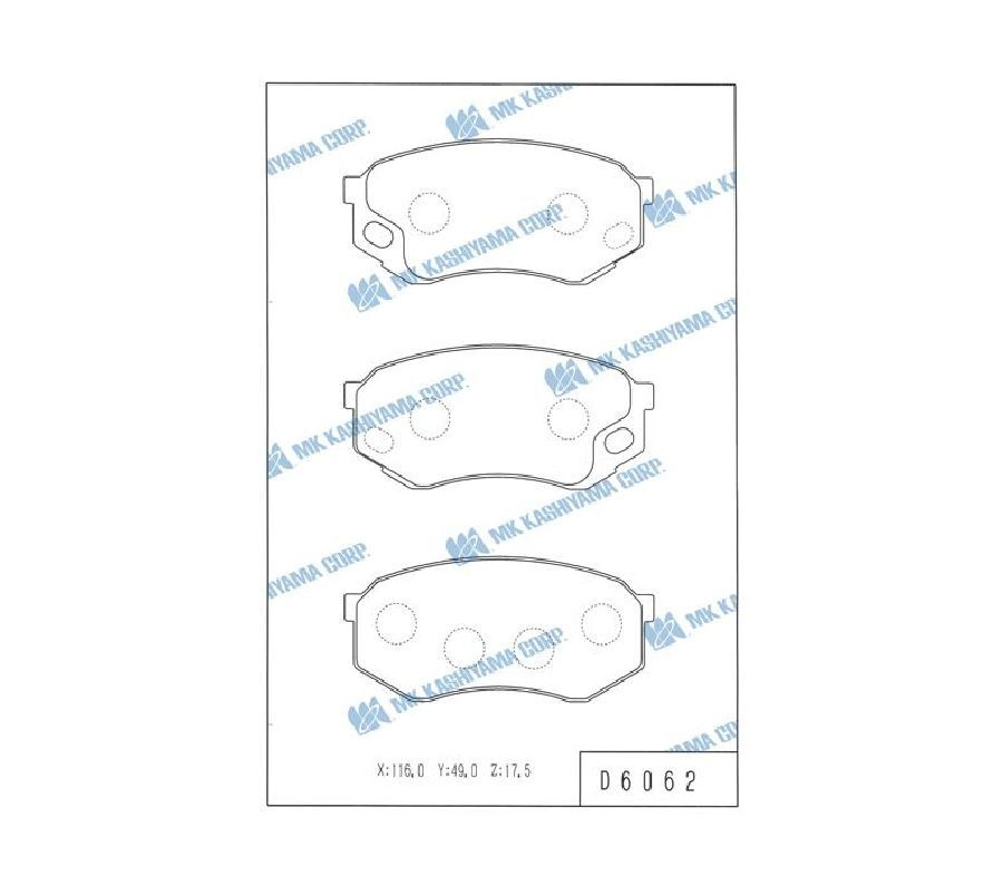 КОЛОДКИ РУЧНОГО ТОРМОЗА KASHIYAMA D6062