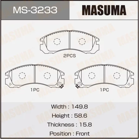 КОЛОДКИ ТОРМОЗНЫЕ ДИСКОВЫЕ MASUMA MS3233