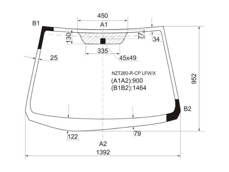 СТЕКЛО ЛОБОВОЕ XYG NZT260RCPLFWX