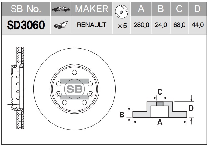 ДИСК ТОРМОЗНОЙ SANGSIN BRAKE SD3060