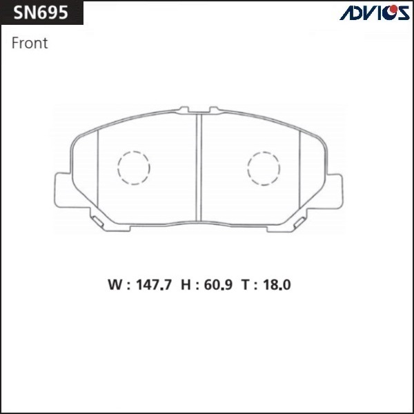 КОЛОДКИ ТОРМОЗНЫЕ ДИСКОВЫЕ ADVICS SN695