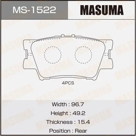 КОЛОДКИ ТОРМОЗНЫЕ ДИСКОВЫЕ MASUMA MS1522
