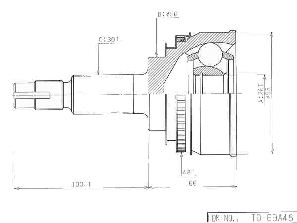 ШРУС ВНЕШНИЙ (НАРУЖНИЙ) HDK TO069A48