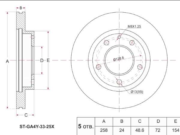 ДИСК ТОРМОЗНОЙ SAT STGA4Y3325X