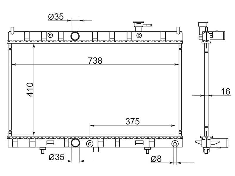 РАДИАТОР СИСТЕМЫ ОХЛАЖДЕНИЯ ДВС SAT NS0007T321