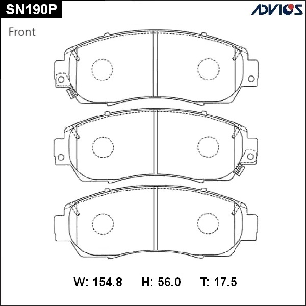 КОЛОДКИ ТОРМОЗНЫЕ ДИСКОВЫЕ ADVICS SN190P