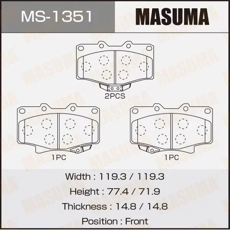 КОЛОДКИ ТОРМОЗНЫЕ ДИСКОВЫЕ MASUMA MS1351